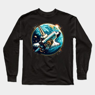 Orbital Legacy - Space Shuttle Above Earth Long Sleeve T-Shirt